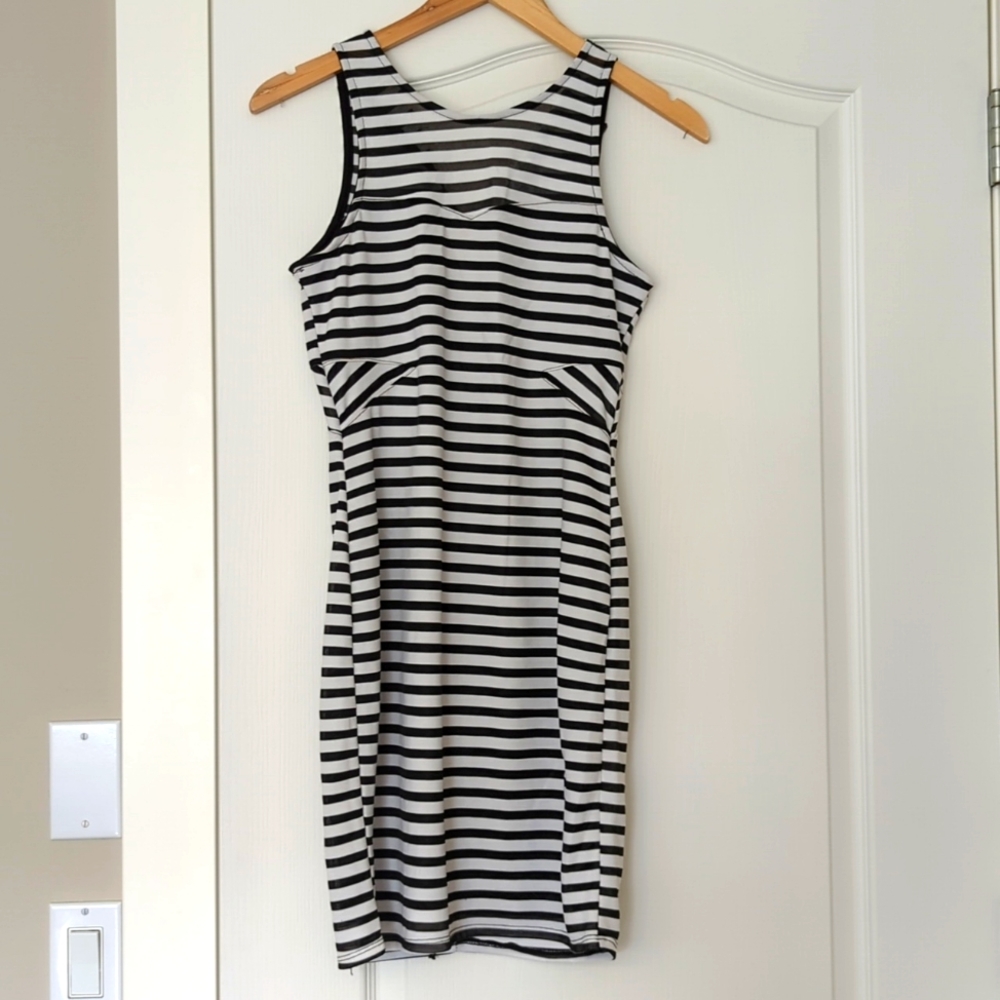 Monteau striped bodycon dress